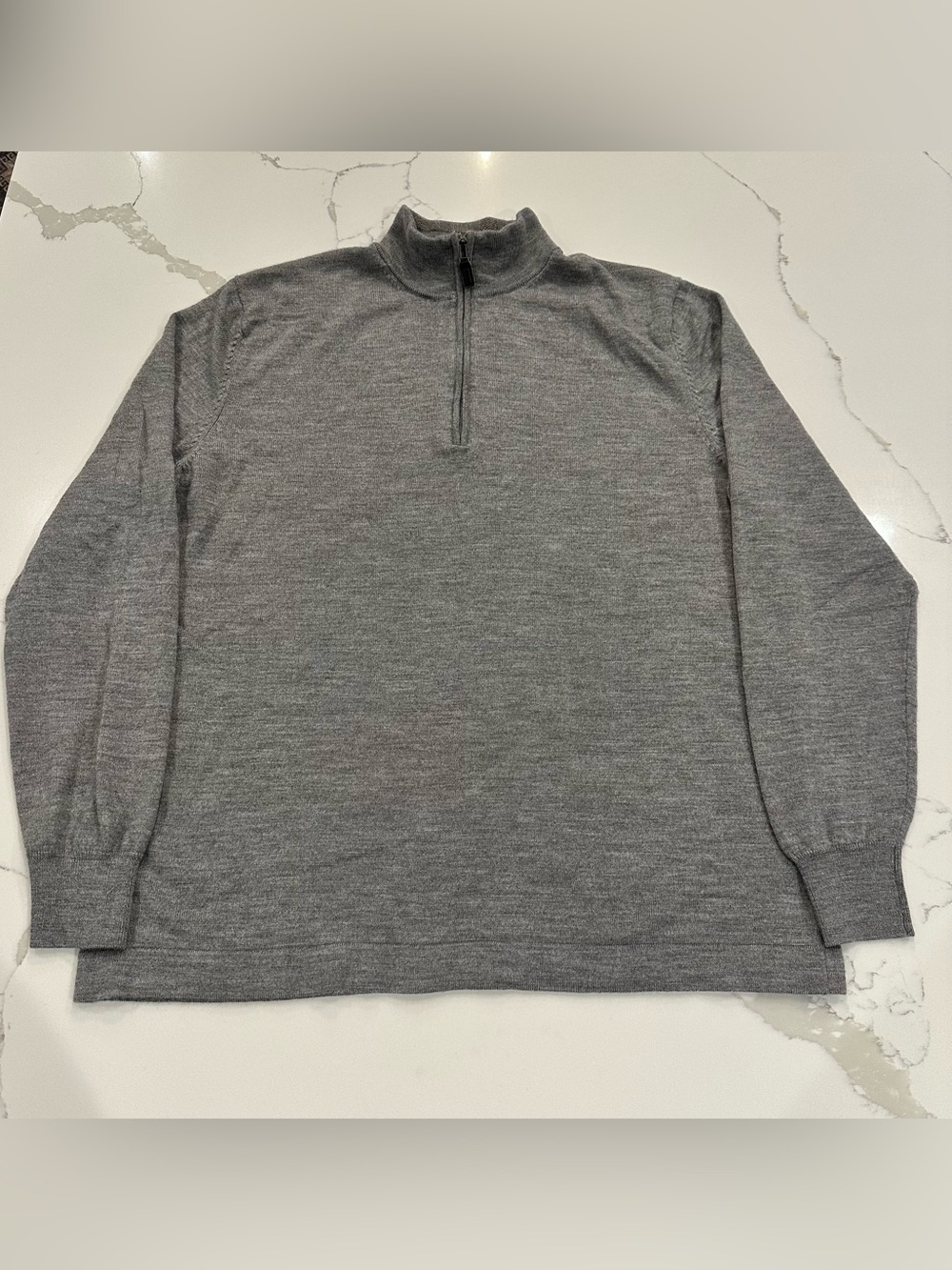 Men's Gray Half-Zip Sweater